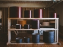drums on shelves